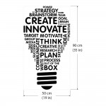 Idea Light Bulb Word Cloud Vinyl Wall Art Decal 