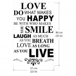 สติกเกอร์ติดผนัง คำคม  Love Do What Makes You Happy Quotes  / Wall Sticker