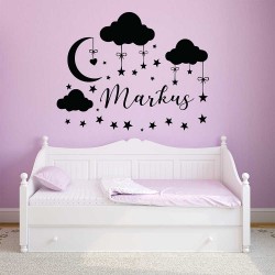 Nursery Wall Decal with Personalized Name  (WD-1146)