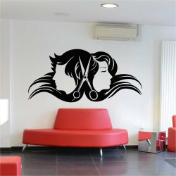 Beauty Salon Haircut Vinyl Wall Art Decal (WD-1158)